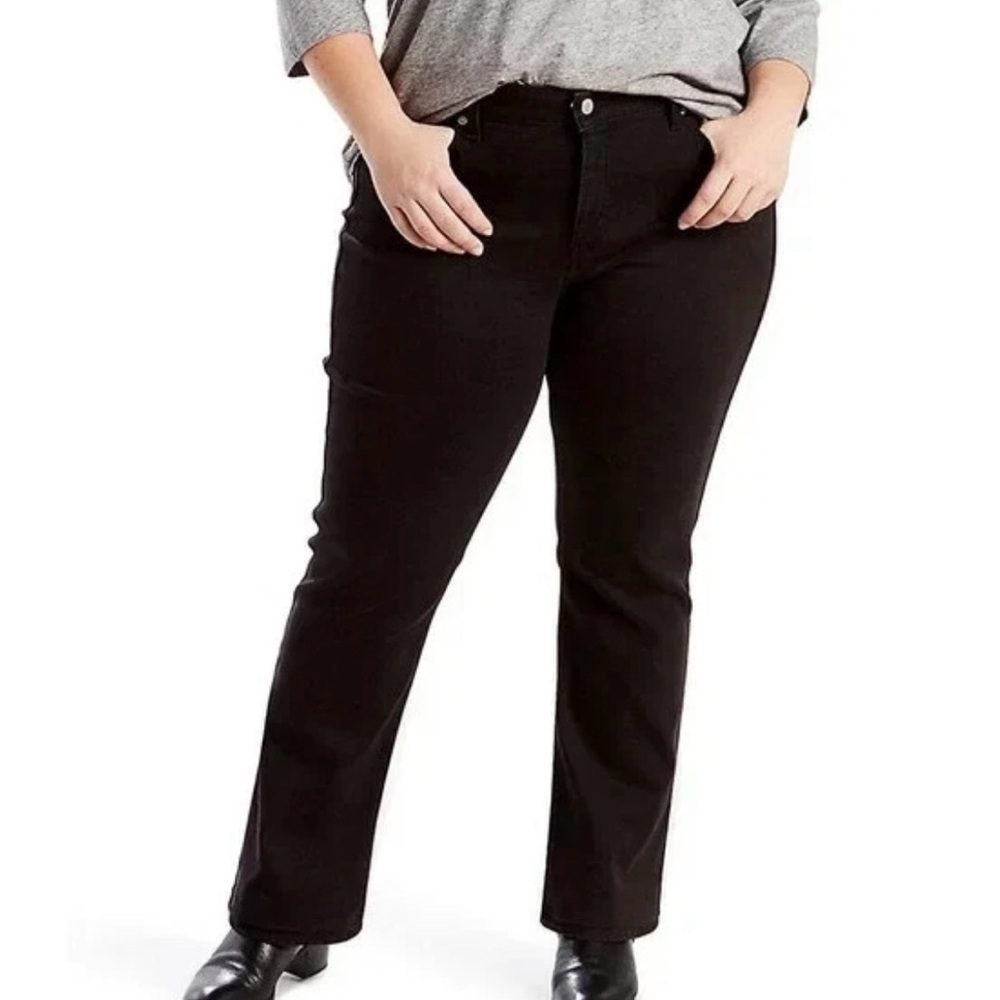 Levi's Women's Size 24W Perfectly Shaping 512 Straight Leg Denim Jeans Black
